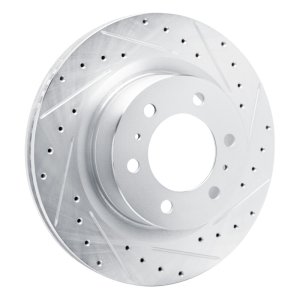 Lexus LX600 Brake Rotor (1) - Front Right - R1 Concepts - Drilled & Slotted - Silver - `22-`25